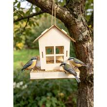 Wooden Assembled Birdhouse, Balcony Hanging Garden Decor To Attract Birds, Hanging Outdoor Garden Decoration, Bird Cage, Hanging Bird Feeder - Perfect For Garden And Patio Decor, Outdoor Bird Feeder | Rustic Style | - Maple - View 5
