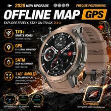 GUHUAVMI Smartwatch GPS Olahraga Outdoor Pria Terbaru 2026 yang Tahan Lama, Unduhan Offline GPS Asli, Pemosisian GPS Presisi Tinggi, Layar Sentuh Penuh AMOLED HD 1,43 Inci 466*466, Jam Tangan Renang Tahan Air 5ATM, Panggilan Bluetooth, Asisten Suara, Fungsi Pengingat, 170+ Mode Olahraga, Pelacak GPS, Kompas/Ketinggian/Barometer, Pelacak Aktivitas, Jam Tangan Pelacak Kebugaran dengan Penghitung Langkah, Jarak, Kalori, Smartwatch Wanita, Desain Modis Dua Warna, Baterai Kapasitas Besar 500mAh, Kompatibel dengan iOS dan Android - View 13