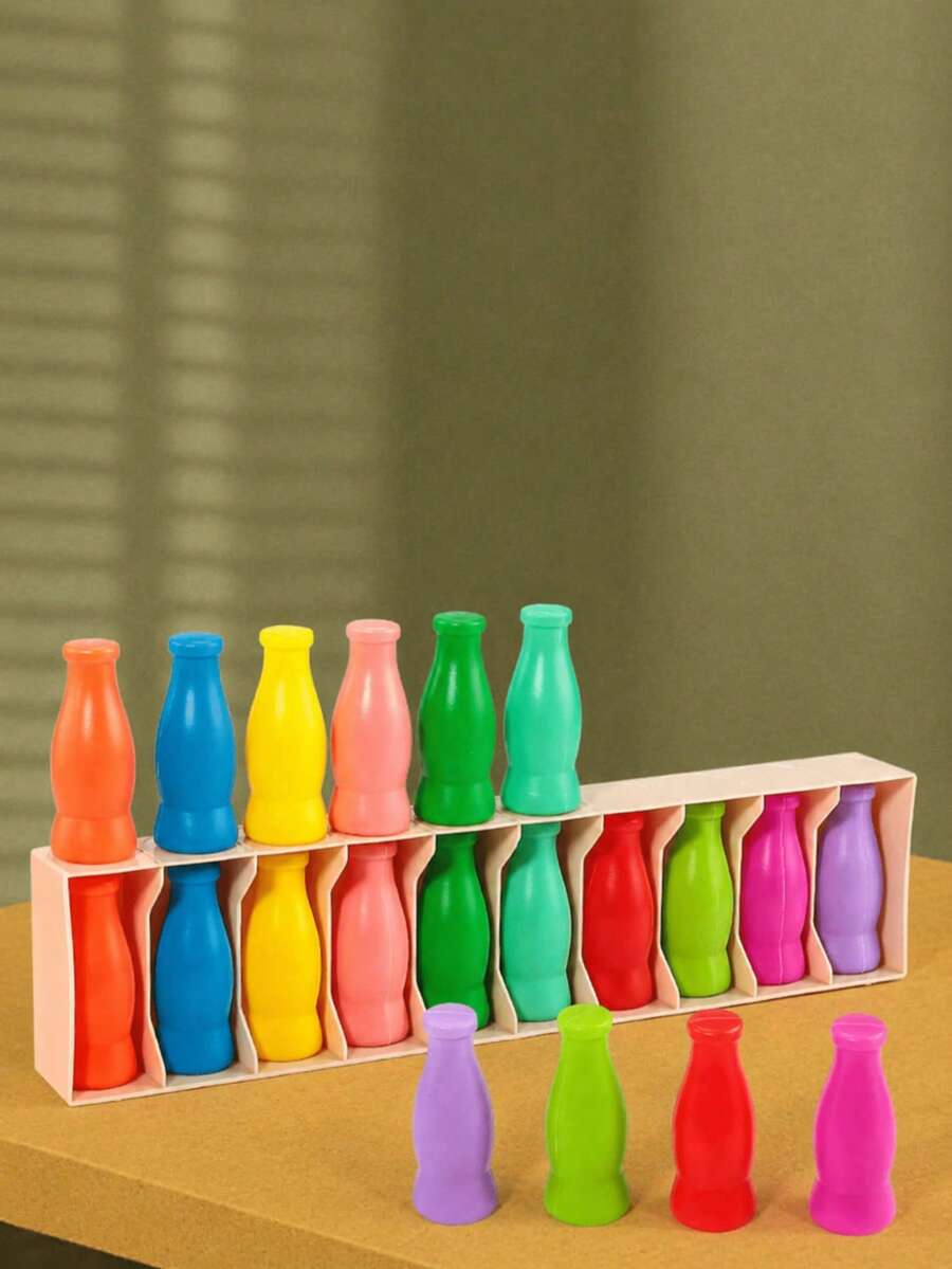Set Permainan Mencocokkan Botol Warna-warni - Permainan Puzzle untuk Remaja, Meningkatkan Daya Ingat dan Logika, Tantangan Menebak Botol yang Menyenangkan, Hadiah Halloween atau Ulang Tahun yang Ideal, Termasuk Botol Berwarna dan Kartu Pencocokan, Permainan Edukatif - MultiWarna - View 1