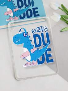 1pc TPU Soft Shell Dinosaur Skateboard Letter Pattern Painted Tablet Case Compatible With Mini1/2/3/Mini4/Mini5/Mini6/Mini7/Air/Air2/9.7/10.2/10.5/Air4/Air5/10.9/Pro 11 Inch/10th Gen/Pro11-In.(M4)-2024/ (A16) 11 Inch 11th Generation 2025/ Air7(M3)2025 (11-Inch)/ Air 8(M4)2026(11-Inch) Apple Models A7/A8 Models TPU Tablet Protective Single Shell Tablet Transparent Case Lightweight Ultra-Thin Soft Shell Minimalist/Fun/Cute/Fresh/Personalized/Creative No Pen Slot Model Product Does Not Include Pen - Multicolor - View 5