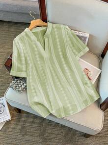 Plus Size Blouses - Green - View 1