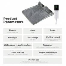 Hailicare Electric Heating Foot Warmer Pad(40*40cm),9-Gear Temperature Settings 4-Level Timing Super Soft Fabric Hand&Machine Washable,Foldable And Portable Electric Blanket,Fast Heating, Suitable For Bed, Office, Under Desk - Grey - View 12