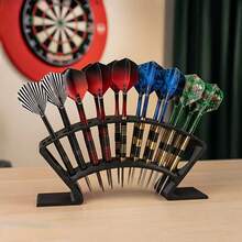 1件裝飛鏢收納展示架,27格桌面飛鏢收納架,桌面展示裝飾品,兼容標準鋼針與軟針飛鏢,競技玩家收藏配件,適合放置於書桌、吧台、客廳、辦公室,適合飛鏢愛好者、業餘及專業競技飛鏢玩家收納與展示飛鏢收藏,產品僅包含飛鏢架,不含飛鏢 - 彩色 - 查看 3