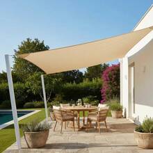 1pc Square Sun Shade Sail, Waterproof, 98% UV Protection, Sun Shade Canopy, Sun Shade Cover, Suitable For Patio, Garden, Swimming Pool, Outdoor Camping Tent, Includes DIY Installation Rope - Four Corner Curtains - View 10