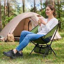 Folding Chair Low-Profile Foldable Travel Lounge Chair - Green - View 3