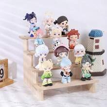 [Wooden Display Rack] Modern Wooden 1pc Display Rack | Multi-Layer Collectibles, Cosmetics, Perfume, Dessert Storage Rack | Perfect For Home Decor, No Electricity Needed, Shelf Decor - Multicolor - View 3