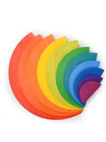Solid Wood Rainbow Stacking Blocks, Early Education Educational Puzzle Toy For Toddlers, Develops Logical And Creative Thinking, Free Construction Of Multiple Shapes, Home And Kindergarten Brain Development Toy - Multicolor - View 14