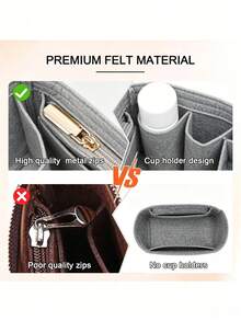 Felt Purse Organizer Inserts For Picotin 22 18Inserts HandBag Inner Bag Organizer High Quality Large Capacity Inner Bag - Light Grey - View 6