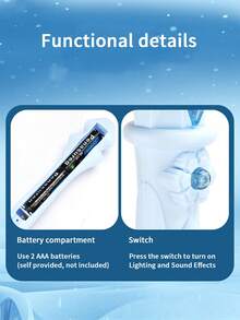 1pc Light-Up Magic Wand Toy With Music Blue Snowflake Wand For Princess Costume Role Play Girls' Kids Party Gift (Battery Not Included) - Multicolor - View 6