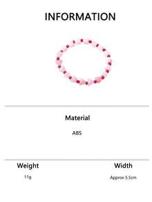 1pc/4pcs Rose Pink Gradient Colorblock Asymmetrical Resin Beaded Bracelet, Women's Bohemian Beach Vacation Layered Bracelet, Sweet Skin-Brightening Beach Photo Accessory - Beaded Bracelet - View 10