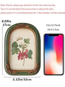 Green/Black Vintage Arch-Shaped Picture Frame, 5x7 And 8x10 Inch Vintage Picture Frame, Exquisite Gold Floral Pattern, Hand-Textured Resin, Antique Picture Frame, Suitable For Wall Decor, Also As Wedding Bride Gift Or Holiday Gift - A - View 8