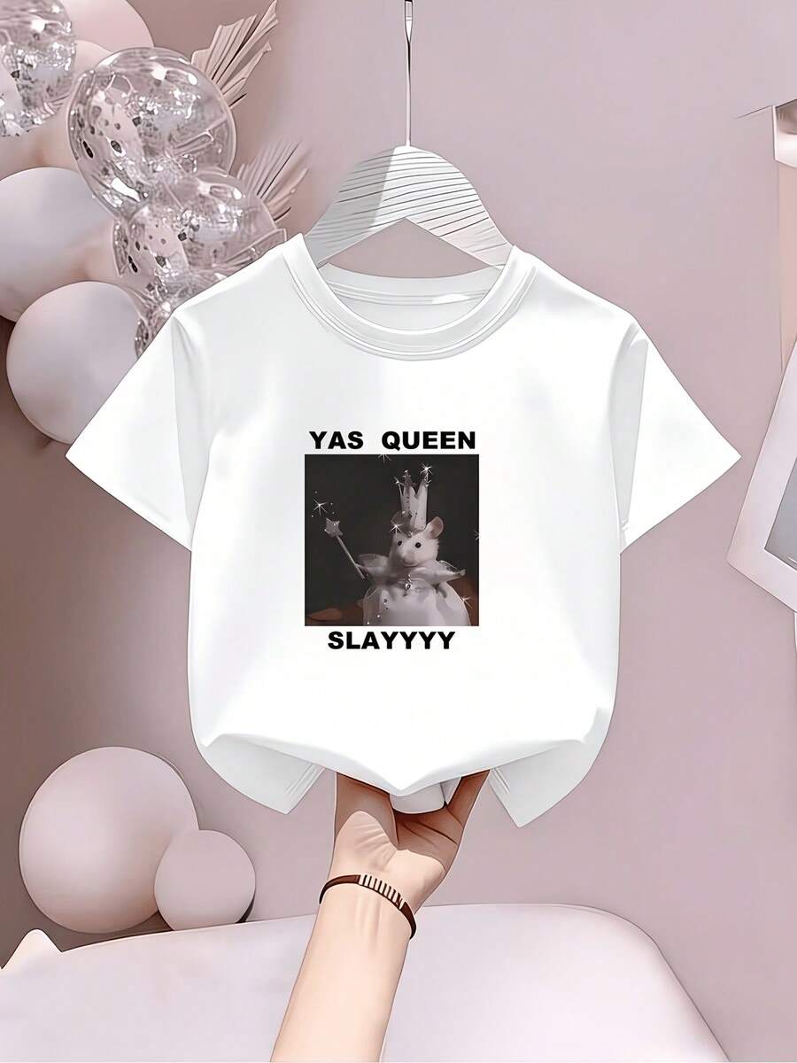 Camiseta de manga corta con estampado de hámster para niñas unisex para niños y niñas - Blanco - Ver 1
