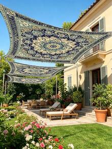 Rectangular Sand-Colored Sun Shade Sail, UV Protection Sun Shade Fabric, Suitable For Backyard, Patio, Deck, Garden, Outdoor Activities And Facilities (Support Frame Not Included) - Multicolor - View 5