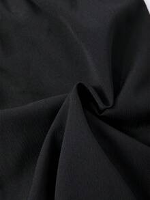1 Unidad Pantalones Hombre Texturizados Color Sólido Corte  Holgado, Ligeros Transpirables Multiestación, Ideal Uso Diario, Playa, Running y Golf Estilo Vacacional - Negro - Ver 6