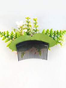 1pc New Style Artificial Fabric Hawaiian Sunflower Floral Greenery Hair Comb, Suitable For Daily Wear, Photography, Hawaiian Vacation, Party, Holiday Gift - Multicolor - View 4