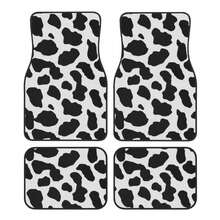 1pc/4pcs Universal Car Floor Mats And Trunk Mats, Black & White Cow Print Car Floor Mats And Trunk Mats, Car Rear Storage Decor, Fashionable Car Interior Accessories - Black and White Cow Print - View 14