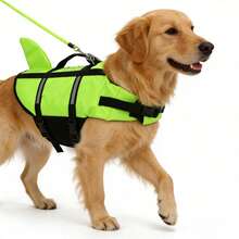 Metglad Dog Life Jacket, High Buoyancy Pet Swimwear, Shark Fin-Style Dog Life Vest With Rescue Handle, Suitable For Small, Medium, And Large Dogs For Boating, Swimming, And Surfing - Green - View 4