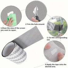 1/2/3 Rolls Waterproof Self-Adhesive Window Screen Repair Tape, Insect Screen Patch, Suitable For Dorm Door/Curtain, Strong Adhesive Repair Tape, Used To Repair Damaged Window Screens, Length 2m/78.74in - Window Screen Repair Subsidy - View 7