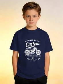 1 Piece Of Modern Children's Clothing For Boys, Suitable For Toddlers, Medium And Large Children, Comfortable And Unique Short-Sleeved T-Shirt. - 紅色 - 查看 11