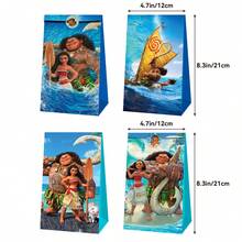 Disney 24-Piece Moana Gift Bag Set, Cartoon-Themed Party Supplies Set, Gift Wrapping Accessories, Party Gift Bags, Suitable For Birthday Gifts. - Multicolor - View 3