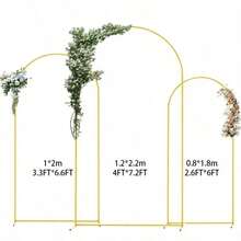 Party Arch Frame And Cover Set (Metal Arch Frame With White Arch Cover And Elastic Backdrop; Wedding Arch Frame Cover; Suitable For Birthday Party And Event Decoration) - Multicolor - View 8