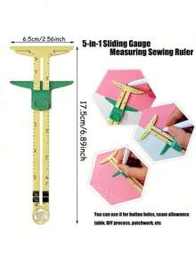 1pc Adjustable Sewing Gauge Multifunctional Sliding T-Square Ruler, Portable Fabric Marking & Measuring Tool With Clear Scale, DIY Quilting Sewing Accessory For Fabric Marking, Tailoring, Home Craft Projects - Patchwork Ruler - View 12