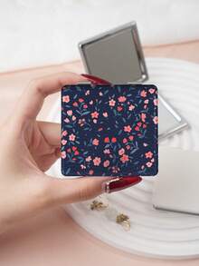 1PC British Country Style Portable Vanity Mirror, Foldable Lightweight Ultra-Thin Convenient Hand Mirror, Durable PU Leather, Suitable For Multiple Occasions And All People, Foldable Square Small Mirror, Pocket Mirror, Fresh Floral Rose Pattern Design, Exquisite And Delicate, Foldable Structure, Durable And Reliable, Drop-Resistant, Easy To Carry, Handheld Makeup Mirror, 180° Flip Cover, Multi-Functional - Multicolor - View 16