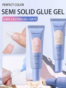 5pcs/2pcs/1pc Perfect Color Quick-Dry Nail Gel, Semi-Solid Nail Gel With Super Strong Adhesion, Waterproof, Long-Lasting, Quick-Dry, Formaldehyde-Free, Alcohol-Free, Suitable For Acrylic And Fake Nails, Plastic, Universal, No UV Curing Required - 15g - View 1