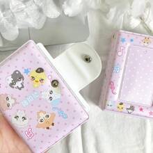1pc Pink Animal Photo Album, Polka Dot Music Note Card Holder, K-Pop Photo Card Binder, IDOLME, Album Card Display, Idol Concert Support, PU Material, Suitable For 3-3.5 Inch Photo Cards, Suitable For Photo Card Storage And Protection - Card Cover - View 5