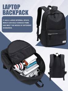 Large Capacity 15.6 Inch Laptop Backpack, Unisex For Girls And Boys, Multi-Compartment Fashionable Multifunctional Backpack, With Anti-Theft Back Pocket, Travel Commute Student School Bag, Adjustable Shoulder Straps Durable Buckle, Lightweight Daily Work Commute Backpack - Multicolor - View 1