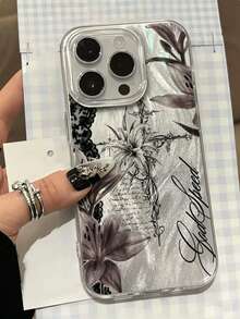 1pc Personalized Dark Cross Lily Collage Drawing Aesthetic Pattern Organza Laser Waterproof Anti-Fingerprint Anti-Scratch Transparent IMD Soft Glossy Smooth Phone Case Compatible With Iphone IPhone16promax/16/16pro/16plus/15/15promax/15pro/11/12/13/14promax/11promax/12pro/12promax/13pro/13promax/14pro/14promax Premium Creative - Multicolor - View 1