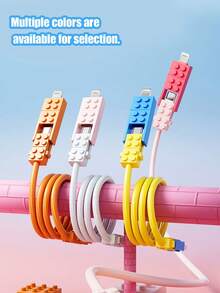 Kabel Pengisian Daya Ultra Cepat 240W (MAX) Gaya Blok Bangunan, Kabel Data Pengisian Cepat 4-in-1 dengan Tampilan Premium, Kompatibel dengan Seri 14-17, Seri Pro, Pro Max, Dapat Digunakan dengan Pengisi Daya Portabel, Cocok untuk iPhone 17/16/15/14/13/12/11/S24/S23/S22/S21 dan Model Lainnya - MultiWarna - View 2