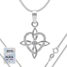 925 Sterling Silver Chain With Witch's Knot Pendant For Women - 白心 - 查看 1