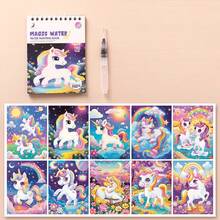 Portable Magic Water Book, Both A Watercolor Painting Book And A Reusable Coloring Book, An Educational Doodle Drawing Toy, Suitable For Easter, Christmas, Birthdays, And New Year Gifts - Pen Color And Style Are Random Back To School - Multicolor - View 9