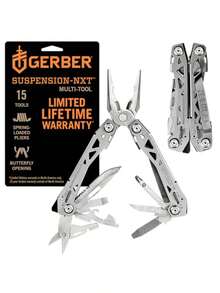 Gerber Gear 30-001364N Suspension-NXT cuchillo multiherramienta 15 en 1 alicates de punta de aguja cuchillo de bolsillo con clip de bolsillo equipo EDC acero - Multi - Ver 10