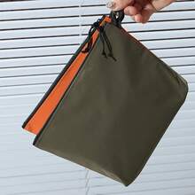 1pcs Waterproof Storage Bag For Tool Foldable Outdoor Travel Wash Bag Portable ID Bag File Bag Women Large Capacity Cosmetic Bag - Green 30x4x20cm - View 5