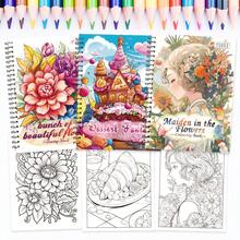 Tlenpo 3 Stücke/1 Set, Malbuch für Erwachsene mit Blumen-, Tier- und Straßenszenen-Mustern - 1 Stück mit 30 Seiten, 11,2 x 8,3 Zoll, für Erwachsene zum Abbau von Stress, Angst und anderen Emotionen, Urlaubsgeschenk, Schulanfangsgeschenk, Weihnachtsgeschenk, Halloween-Geschenk, perfekte Wahl für viele Festtagsgeschenke (Zubehör nicht enthalten) - C - Übersicht 6
