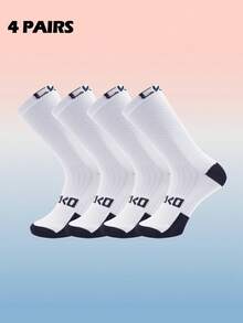 4 Pairs Unisex Sports Cycling Socks, Suitable For Cycling, Running, Hiking, Gym, Tennis, Golf, Work. - Multicolor - View 14