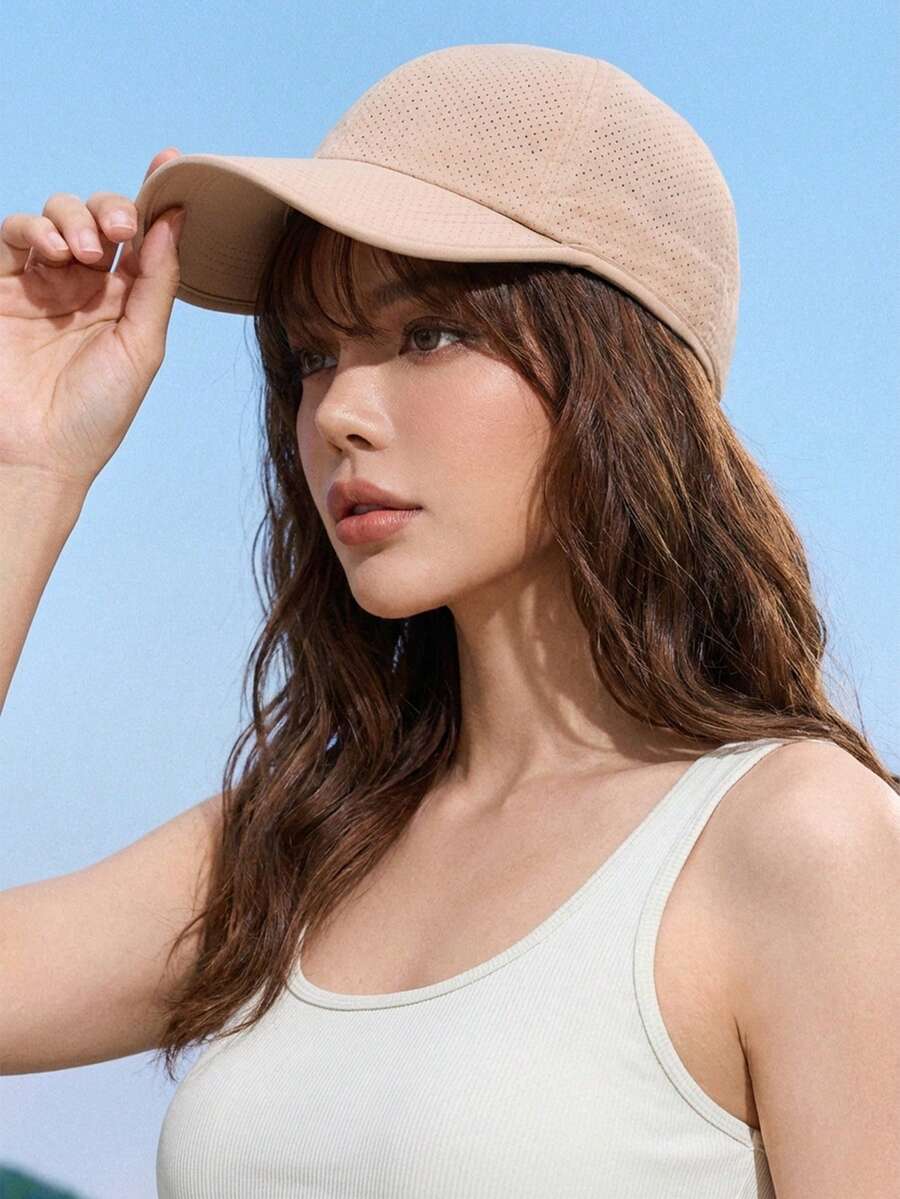 CAMEL CROWN 中性棒球帽，夏季新款防曬運動網球帽，修臉防曬帽 - 卡其色 - 查看 1
