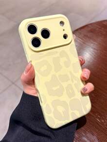全包覆防震軟質黃色豹紋手機殼，適用於 iPhone 17 Pro Max/17 Pro/17/16 Pro Max/16/16 Pro/16 Plus/15/15 Pro Max/15 Pro/15 Plus/11/12/13/14 Pro Max/12 Pro/12 Pro Max/13 Pro/13 Pro Max/14 Pro/14 Pro Max/14 Plus，高級質感保護殼 - 黃色豹紋 - 查看 4