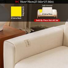 1PC Linen-Like Pet-Resistant Non-Slip Sofa Cushion, Label-Decorated Simple Style Mat, Four-Season Universal Machine-Washable Sofa Protector Cover. - Multiple Styles 1 - View 21
