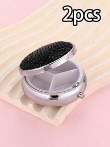 Sparkling Rhinestone Pill Box, Multi-Color Sparkling Pill Box, Multi-Functional Storage Box, Daily Travel Portable Pill Box, Rhinestone Pill Box, Moisture-Proof Small Pill Box, Travel Pill Box Container, Suitable For Vitamins, Supplements And Other Small Items, Essential Medical Accessory, Suitable For Daily/Outdoor/Travel, Suitable For Health-Conscious People And Use Anytime Anywhere, Unique Back To School Gift, Holiday Gift, Birthday Gift, Party Gift, Mother's Day Gift - Multicolor - View 20
