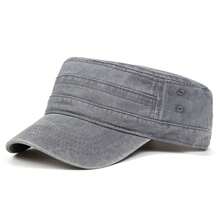 1 pieza Gorra de béisbol de parte superior plana lavada para hombres, gorra casual ajustable con protección solar, adecuada para viajes de primavera y otoño, playa, fiesta - Multicolor - Ver 22