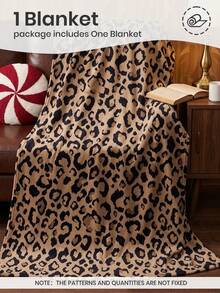 1pc Flannel Blanket, All Over Classic Leopard Print, Soft Lightweight Throw Blanket, Vintage Wild Animal Pattern, Home Essential, Comfortable Warm Decor Blanket, No Shedding & Easy Care, Multi-Purpose For Sofa, Bedroom & Living Room, OEKO-TEX - Multicolor - View 3