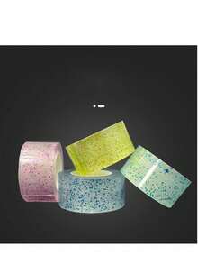 1pc Transparent Colorful Nano Double-Sided Adhesive Tape PET Glitter Powder Hook And Loop Roll Bubble Blowing No-Trace Glue - Multicolor - View 11