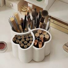 1pc 4-Compartment Large Capacity Pencil Holder, Multi-Function Pen Holder, Office Desk Organizer, 4-Compartment Design, Multi-Purpose Cosmetic Storage, Multi-Compartment Storage, Minimalist Design, Suitable For Office And Bedroom - Multicolor - View 7