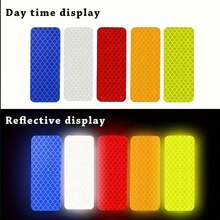 10pcs Reflective Car Stickers - High Visibility Night Decals, Suitable For Cars, Motorcycles, Bicycles, Trucks - A - View 2