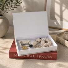 2pcs Home Decor Books, Open Hidden Storage Box - Flip Cover Faux Book - Paper Storage Box, Suitable For Coffee Table, Bookshelf Or Mantel, For Photos, Keepsakes And Remote Control Storage - Red-beige - View 2