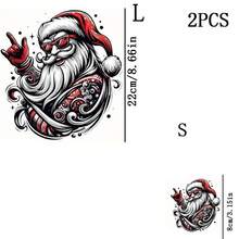 1pc/2pcs/3pcs Christmas Santa Claus Pattern Heat Transfer Stickers DIY Iron-On Applique For T-Shirt Making, Pillow Decoration, Multi-Color Durable Washable Plastic DIY Stickers Suitable For Backpack, Cushion, Pants, Sofa Cover, Waterproof Fade-Resistant T-Shirt Printing Stickers - Multicolor - View 9