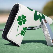 1pc Lucky Clover Blade Putter Headcover - White & Green Heart-Shaped Four-Leaf Clover Design, Premium PU Material, Suitable For Blade Putter Golf Putter Headcover, Durable And Weather-Resistant Golf Club Accessory, With Soft Lining Protection - Multicolor - View 4